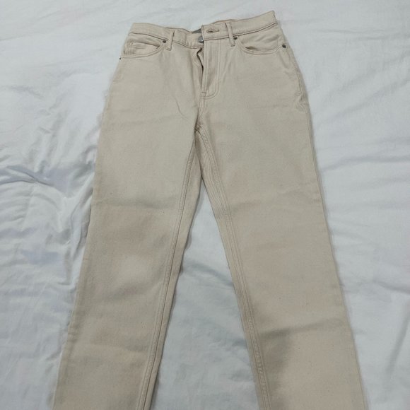 Everlane Cream Straight Leg Jeans - Picture 2 of 4